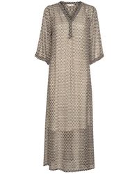 Part Two - Kleedjes ,Veelkleurig ,Zwart Zig Zag Print Jurk - Lyst
