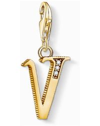 Thomas Sabo - Goldener buchstabe v charm-anhänger - Lyst