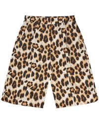 Munthe - Luipaardprint Knielange Shorts - Lyst