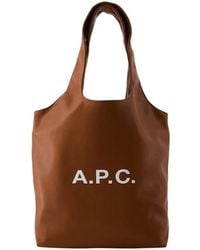 A.P.C. - Tassen ,Bruin ,Polyester Ninon Small Tote Bag - Lyst
