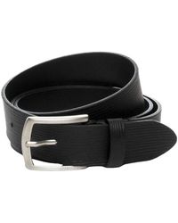 Guess - Accessoires ,Zwart ,Leer Milano Echtlederen Riem - Lyst