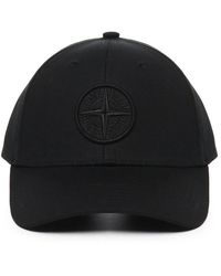 Stone Island - Accessoires ,Zwart ,Katoen Geborduurde Logo Pet - Lyst