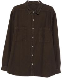 Rick Owens - Bruine Katoenen Shirt Met Borstzakken - Lyst