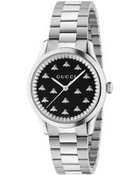 Gucci - G Timeless Multibee Black Stainless Steel Bracelet Watch - Lyst