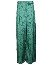 Max Mara - Elegante Palazzo Stijl Zijden Broek - Lyst