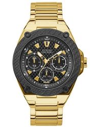 Guess - Goldene stahl quarz analoguhr - Lyst