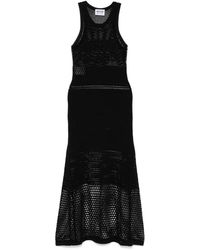 Moschino - Abito Lungo A Rete Con Logo - Lyst