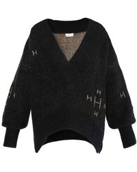 Hèst - V-neck sweater heavy knitwear tops hést - Lyst