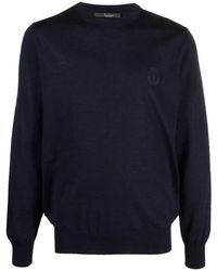 Billionaire - Blauer merinowoll rundhalspullover,sweatshirts - Lyst