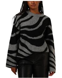 Object - Truien & Vesten ,Grijs ,Polyester Grijze Gebreide Trui Voor Vrouwen - Lyst