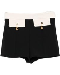 Elisabetta Franchi - Schwarze Goldknopf High-Waist Hose - Lyst