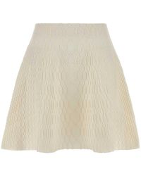 Balmain - Flared Krokodillen-Gebreide Rok - Lyst