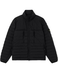 Stone Island - Jassen ,Zwart ,Leer Seamless Tunnel Down Jacket - Lyst