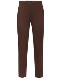 Pinko - Broeken ,Bruin ,Leer Slim-Fit Broek - Lyst