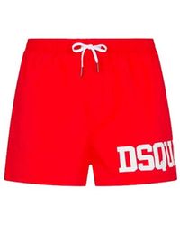 DSquared² - Badmode ,Rood ,Nylon Boxer Zwemkleding - Lyst