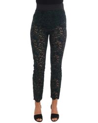 Dolce & Gabbana - Floral lace leggings pants - Lyst