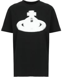 Vivienne Westwood - Katoenen T-Shirt Met Orb-Print - Lyst