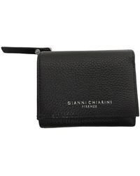 Gianni Chiarini - Portafoglio trifold nero con tasca con zip - Lyst