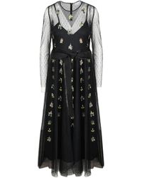 RED Valentino Tulle Borduurwerk Bloemen - Zwart