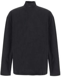 ERL - Truien & Vesten ,Zwart ,Katoen Mock Neck Long Sleeve Tee Knit - Lyst