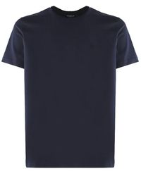 Dondup - Tops ,Blauw ,Katoen Blauw Logo T-Shirt Voor - Lyst