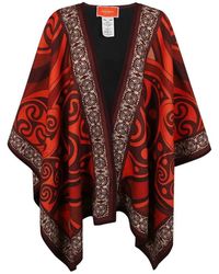 La DoubleJ - Jassen ,Rood ,Wol Soul Poncho - Lyst