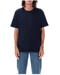Thom Browne - Marineblaues T-Shirt mit lockerer Passform und Logo-Patch - Lyst