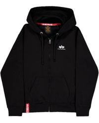 Alpha Industries - Hoodies & Sweatvesten ,Zwart ,Katoen Basic Zip Hoody Sl - Lyst