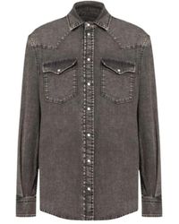 Dondup - Overhemden ,Zwart ,Denim Camicia Texana Regular - Lyst