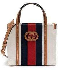 Gucci - Canvas Web Interlocking G Mini Tote Bag - Lyst
