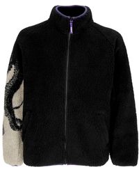 Octopus - Jassen ,Zwart ,Polyester Sherpa Zip Neck Jas Zwart - Lyst