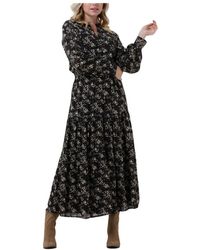Sofie Schnoor - Kleedjes ,Veelkleurig ,Maxi Jurk Zwart Elegant Stijl - Lyst