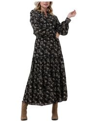 Sofie Schnoor - Kleedjes ,Veelkleurig ,Maxi Jurk Zwart Elegant Stijl - Lyst