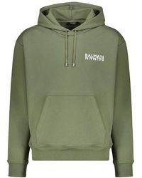 Balmain - Hoodies & Sweatvesten ,Groen ,Katoen Hooded Sweatshirt - Lyst