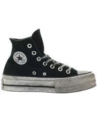 Converse Segeltuch Script Print Unt1Tl3D High Top in Schwarz - Lyst