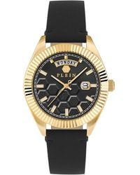 Philipp Plein - Accessoires ,Zwart ,Leer Date Superlative Horloge - Lyst
