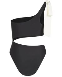 KARL LAGERFELD - Badmode ,Zwart ,One-Piece Badpak Met Logo - Lyst