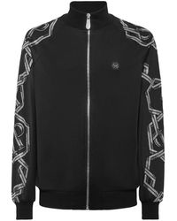 Philipp Plein - Hoodies & Sweatvesten ,Zwart ,Katoen Jacket Jogging Chains - Lyst