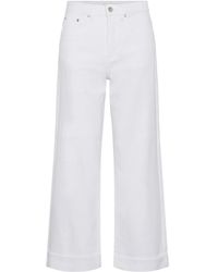 Gestuz - Jeans ,Wit ,Katoen Gzlivia Hw Wide Leg Jeans - Lyst
