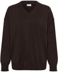 Part Two - Truien & Vesten ,Bruin ,V-Hals Gebreid - Lyst