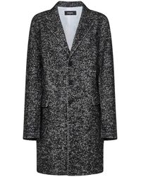 DSquared² - Abrigo De Mezcla De Lana Chevron, Mujer, Talla - Lyst