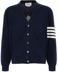 Thom Browne - Truien & Vesten ,Blauw ,Wol Stijlvolle Gebreide Collectie - Lyst