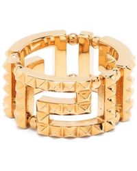 Versace - Goldfarbener greca spike ring - Lyst
