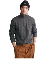 GANT - Half-Zip Sweatshirt Sacker Rib - Lyst