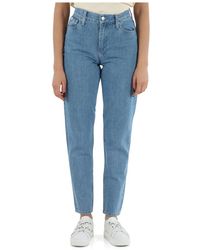 Calvin Klein - Jeans mom fit de talle alto - Lyst