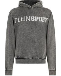 Philipp Plein - Fitness ,Zwart ,Katoen Washed Hoodie Crackle Scratch - Lyst