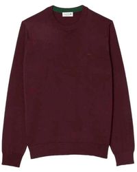 Lacoste - Merino Wollen Trui Met Ronde Hals - Lyst