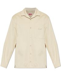 KENZO - Oversize-Hemd Signature Aus Baumwolle Mit Fischgratmuster - Lyst