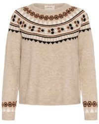Cream - Truien & Vesten ,Wol Cherrie Gebreide Trui Met Patroon - Lyst