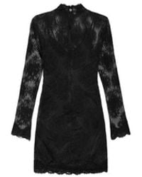 Aniye By - Mini Jurk Van Kant Met Hoge Hals En Afneembare Onderjurk - Lyst